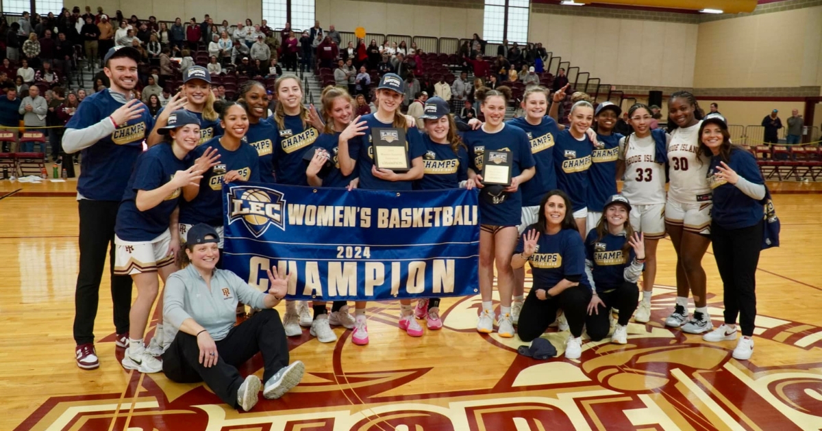 The women's basketball team at Rhode Island College