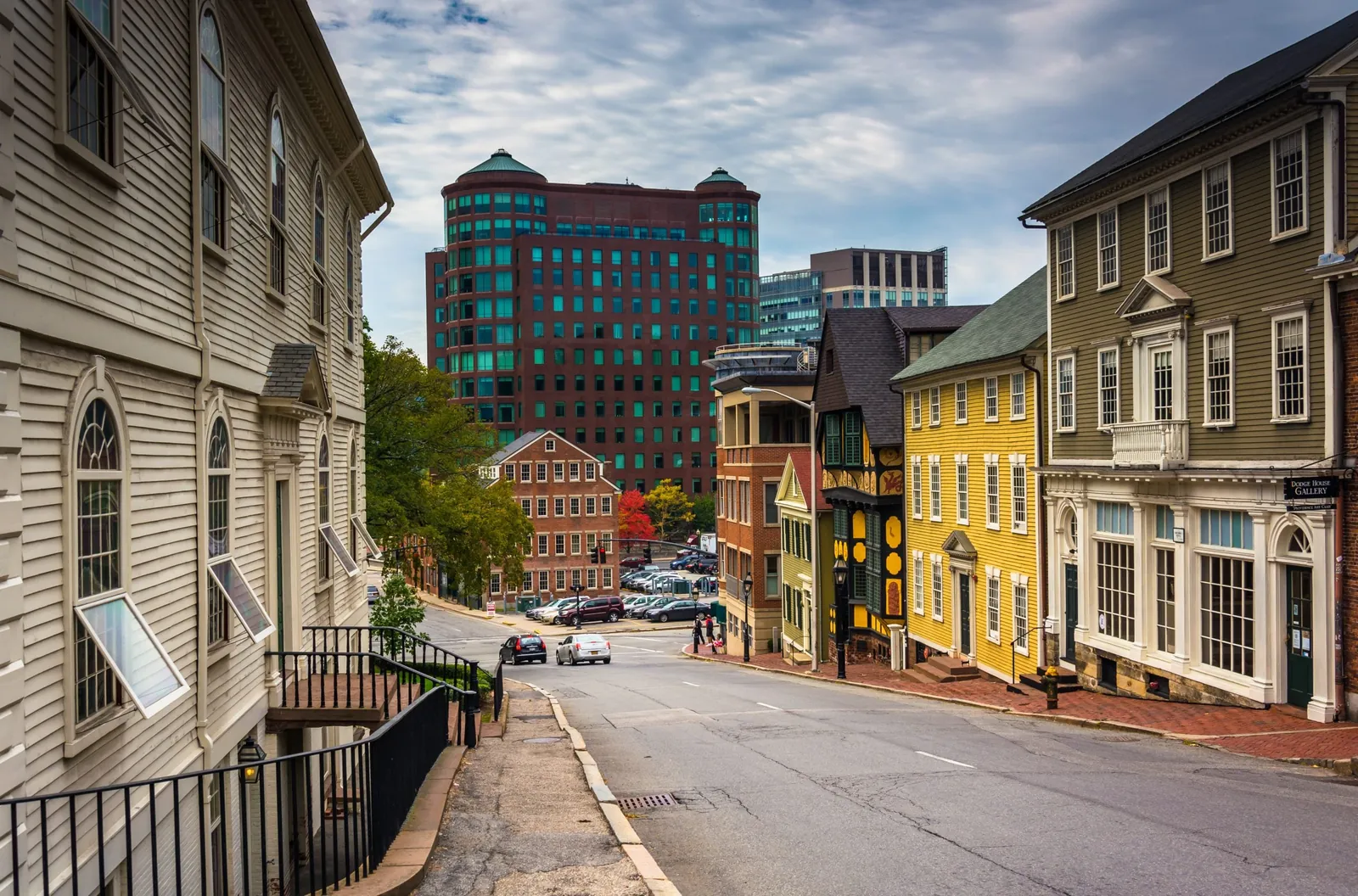 Historic College Hill street in Providence, Rhode Island